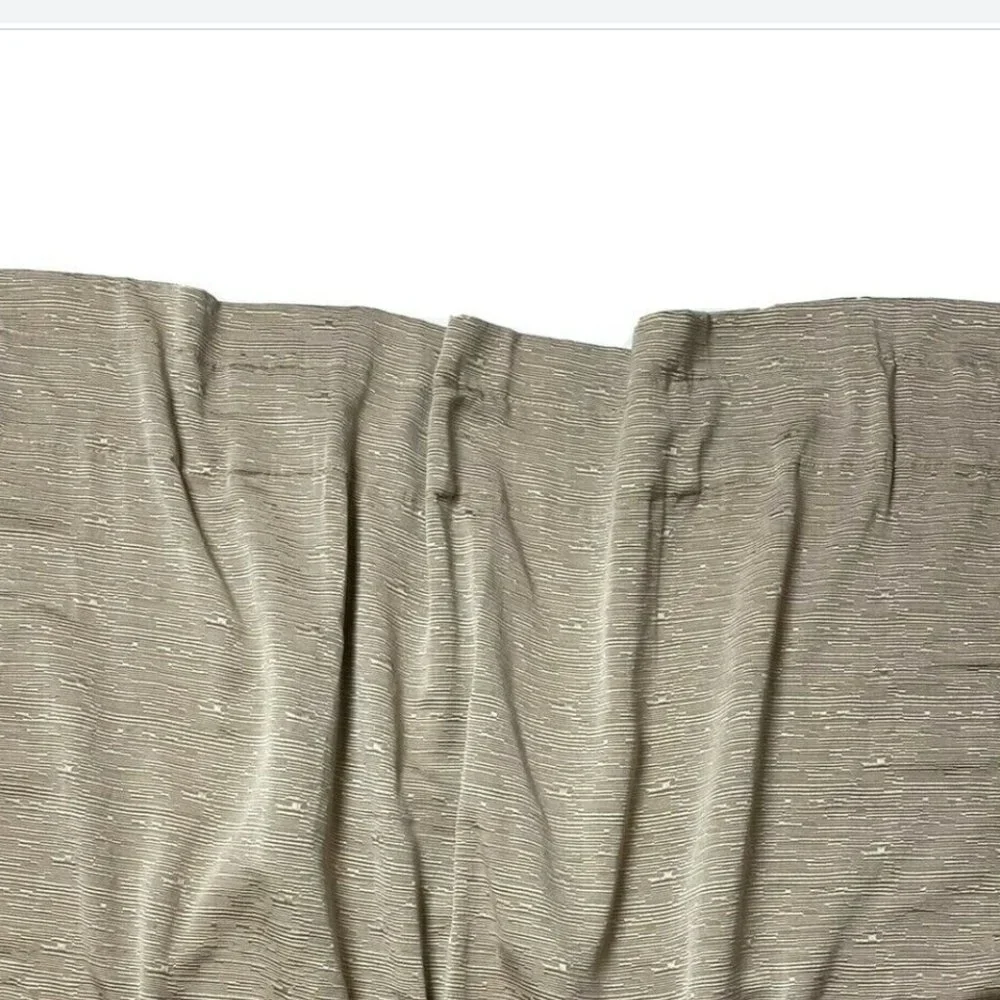 2 Textured Curtains Drapes Panels Beige Taupe